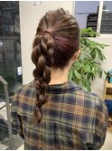 ぐるぐる三つ編み