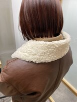 フレーム なんば店(FRAME)&nbsp;レッドブラウン×切りっぱなしボブ