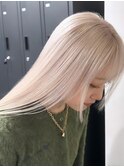 8742渋谷ブロンドホワイトアッシュ髪質改善ストレート韓国ヘア