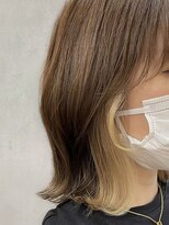 オーガニック ライフ 若葉 鶴ヶ島(organic+life)&nbsp;20代30代40代大人インナーカラー耳掛け切りっぱなし大人ボブ