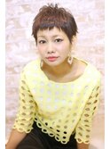 ショートバングの甘辛MIXおしゃれショート