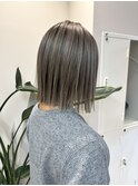 切りっぱなしボブ/グレージュ/ダブルカラー/錦糸町