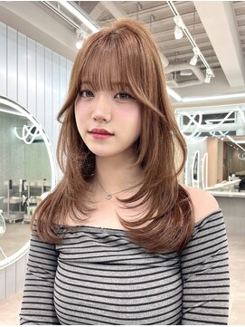 グロー オオミヤ アネックス 大宮(GLROW OMIYA ANNEX) レイヤーカットベージュカラーシースルーバング