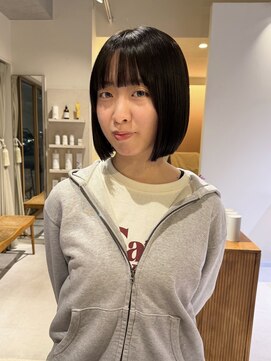 マイン(mine) ボブ　切りっぱなしボブ　顎ラインボブ　大人可愛い　ボブカット