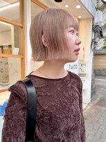 テトヘアー(teto hair)&nbsp;ミニボブ/ミルクティーベージュ/ハイトーン/切りっぱなしボブ