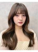 ミディアムレイヤーカット/髪質改善/韓国/前髪/新宿/ブリーチ