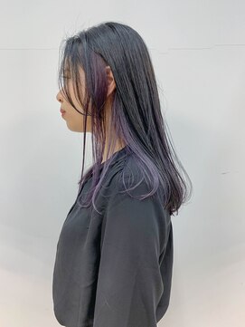 テトヘアー(teto hair) long(インナーカラー、ラベンダーアッシュ、パープル)
