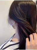 ピンクバイオレットインナーカラー×髪質改善