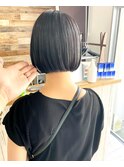 *切りっぱなし プツッとミニボブ 小顔シルエット 天王寺美容室