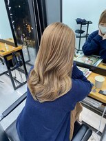 ゲーム 下北沢(GAME)&nbsp;デジタルパーマミルクティーブロンドカラー髪質改善韓国ヘア