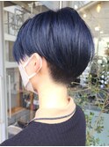 【SHARON原宿】ネイビーブルー×束感ショート