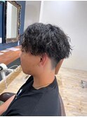 ソフトツイストマッシュ ツーブロック 緩めスパイラルパーマ#2