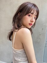 メーヴェ(Mowen)&nbsp;mowen×シースルーバング×外ハネセミディアム×イルミナカラー