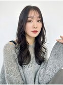 コテ巻き風パーマロングパーマデジタルパーマ韓国風パーマ