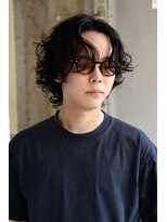 【ステップボーンカット】メンズミディアムパーマ