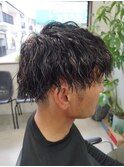 ホワイト系ハイライト(縦落ちツイストスパイラル)