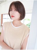 ANGELICA 内巻きミニボブ ダークマロンブラウン