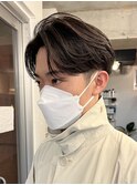 心斎橋フェザーパーマフェザーショートセンターパート20代緩め