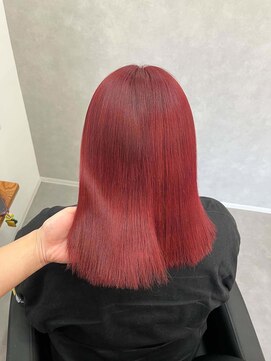 ワク 藤沢店(waku) レッド ダブルカラー ケアブリーチ