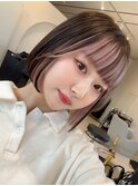 前髪インナーカラーピンクフェイスフレーミング