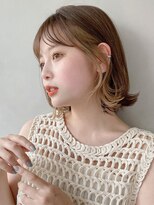 レア 表参道(L'ea)&nbsp;大人ガーリーダークアッシュミディアムレイヤー似合わせカット