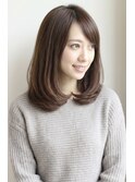 30代40代大人可愛いワンカールミディアム セミロング パーマ