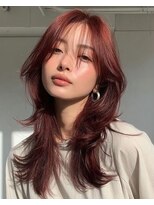 ジュール 池袋(Joule) 色気と透明感♪ブリーチなしボルドーレッドで垢抜けヘア◎