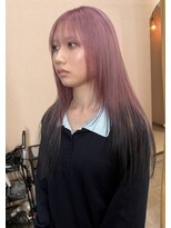 ラニヘアサロン(lani hair salon) ピンク×ブラック/グラデーションカラー/デザインカラー/暖色/