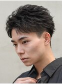 新橋メンズパーマツイストスパイラルパーマ波巻きニュアンス