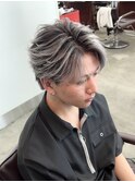 シルバーバレイヤージュフェザーショートセンターパート