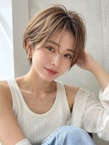 ノア(NOA) 【NOA】大人ハンサムショート×極細ハイライト×ベージュ