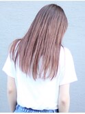 ロングストレート×ピンクグラデーションカラー