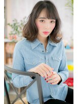 ヘアアンドビューティー ミック(Hair & Beauty miq)&nbsp;シースルーバング外ハネガーリーミディa