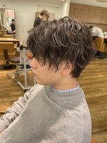 ネイビー(NAVY)&nbsp;アシンメトリー風7：3パートマッシュ