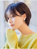 大人可愛い耳掛けマッシュショート/シースルー前髪