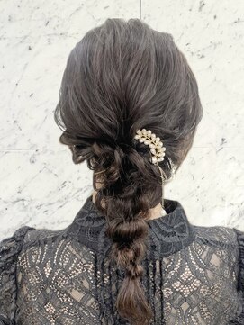 ブルー(BLUE) 編みおろし ヘアセット 結婚式お呼ばれ 【mt___213r】