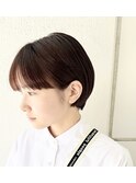 大人可愛いマロンチョコブラウン似合わせ耳かけショート