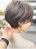 ショートボブ白髪染め白髪ぼかし似合わせカットメルティカラー