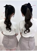 ポニーテールアレンジ　渋谷ヘアメ　アイドルヘア