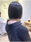 Say.ショートボブブルーカラー縮毛矯正ミニボブ黒髪表参道青山