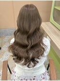 ブリーチなしカラー/髪質改善/ミルクティーベージュ/小顔ヘア