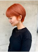 【MISATO】マッシュショート_ハイトーンカラー_オレンジカラー