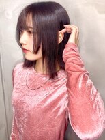 ワンズ リー 上大岡店(One's ly)&nbsp;クラゲヘアー_ワインレッド小顔レイヤーブリーチなしカラー