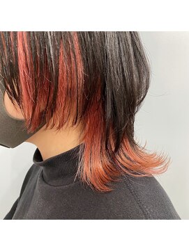 ヘアスタジオ アルス 御池店(hair Studio A.R.S) ミディアムウルフ インナーカラー #くびれヘア