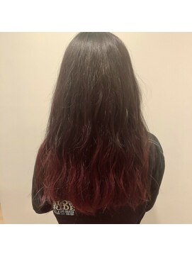 プレゼンス ブレインズ 下北沢(PRESENCE BRAINS) 『PRESENCE BRAINS 下北沢』グラデーション×レッド×ロング