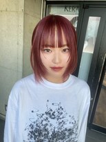 ガルボ ヘアー(garbo hair)&nbsp;顔周りレイヤーカット10代20代ピンクカラーレイヤーカット