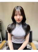 小顔カット×韓国レイヤーカット×艶カラー
