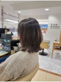 シャギーカット×ブラウンベージュ