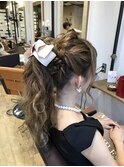 ヘアセット/ヘアアレンジ/ヘアメイク/ハーフアップ/前髪カット