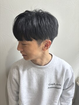 グラフ 立川(Graph.) シースルーマッシュニュアンスパーマツーブロックメンズカット